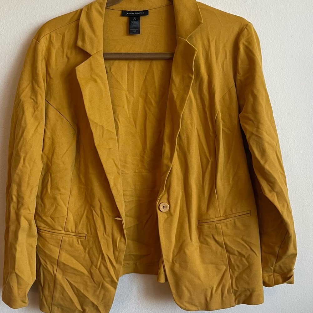 Ashley Stewart plus size mustard blazer US 22R